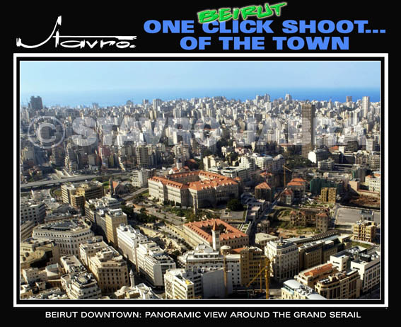 Beirut Downtown-Panoramic view around the Grand Serail