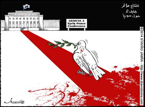 stavro-GENEVE 2:La conf�rence de paix sur le conflit syrien s'ouvre aujourd'hui � Montreux, r�unit pour la premi�re fois l'opposition et le r�gime de Damas.