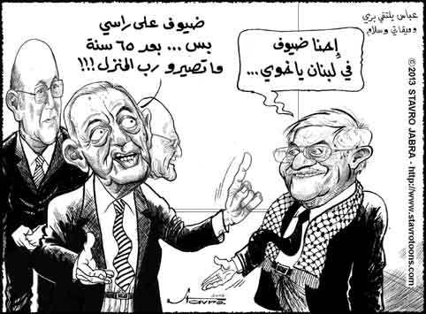 stavro- Le pr�sident palestinien, Mahmoud Abbas, a insist� sur le fait que les r�fugi�s palestiniens au Liban sont des h�tes provisoires