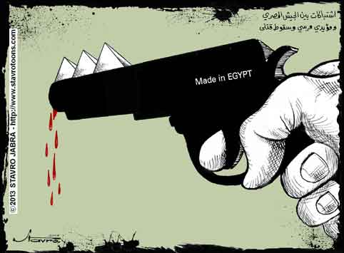 stavro- Des heurts meurtriers en Egypte entre les islamistes et l'arm�e o� des violences ont fait vendredi 25 morts