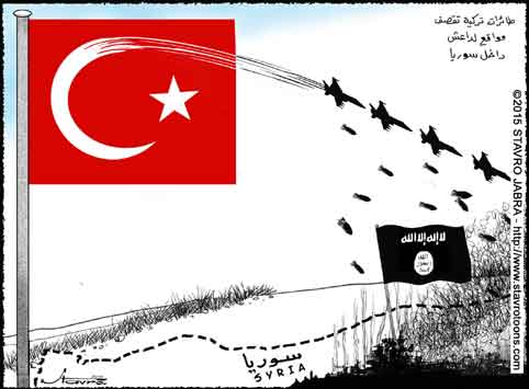 stavro-La Turquie bombarde l'Etat islamique pour la premi�re fois en Syrie.