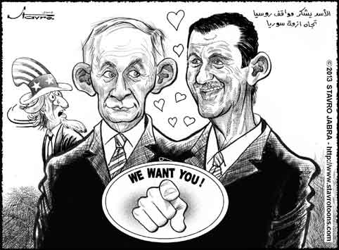 stavro- Assad remercie la Russie pour son soutien face � l'attaque f�roce contre Damas