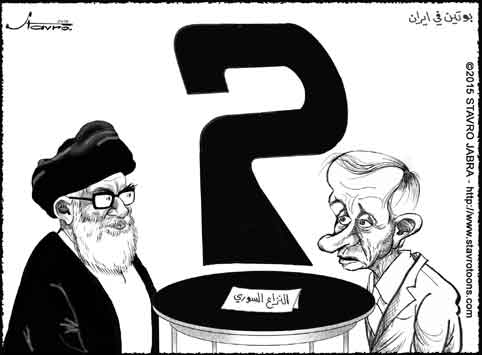 stavro-Rencontre entre le pr�sident russe Vlademir Poutine et le guide supr�me l'ayatollah Khamenei en Iran sur la Syrie.