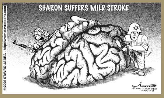 stavro 122005 s - Sharon suffers mild stroke.jpg