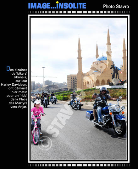 photo stavro - Des bikers libanais sur leur Harley-Davidson  la Place des Martyrs  Beyrouth