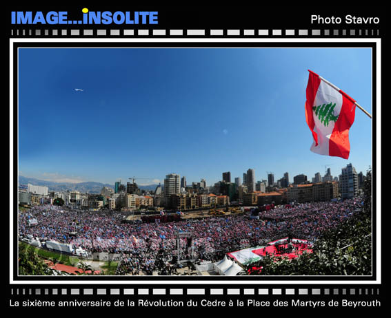 photo stavro - La sixime anniversaire de la Rvolution du Cdre  la Place des Martyrs  Beyrouth