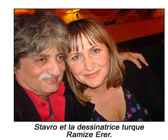 Stavro et la dessinatrice turque Ramize Erer.